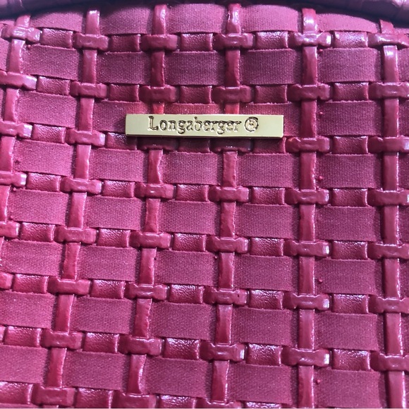 Longaberger Homestead small red woven look zip top wallet with attached mirror - Picture 6 of 6